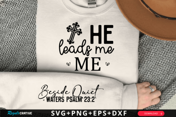 Beside Quiet Waters Psalm 23 2 Sleeve T-Shirt Designs