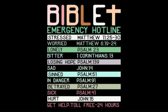 Bible Emergency Hotline Humor Nutrition T-Shirt Designs