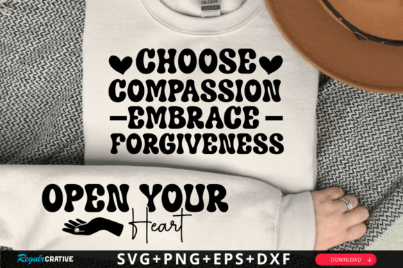Choose Compassion Embrace Sleeve Svg for T-Shirt Designs