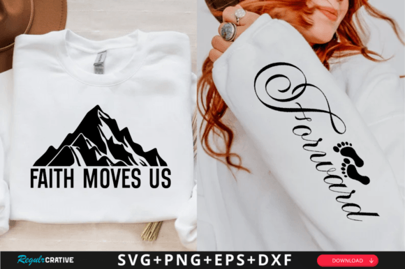 Faith Moves Us Sleeve Svg Design for T-Shirt Designs