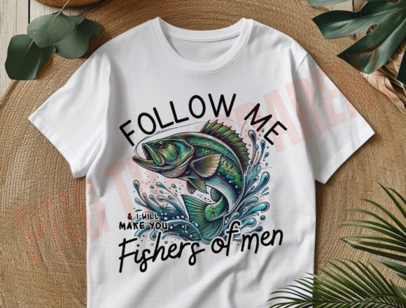 Fishers of Men Fishing Png, Retro for T-Shirt Designs