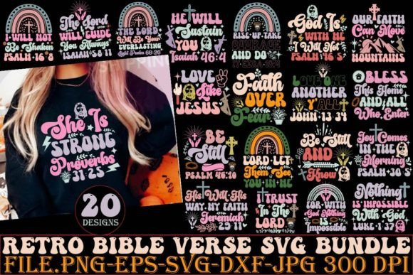 Retro Bible Verse SVG Bundle for T-Shirt Designs