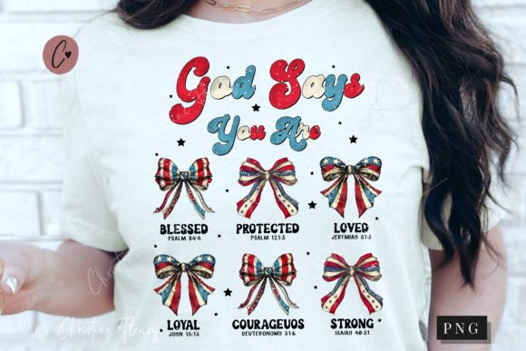 Retro God Says You Are 4th of July PNG